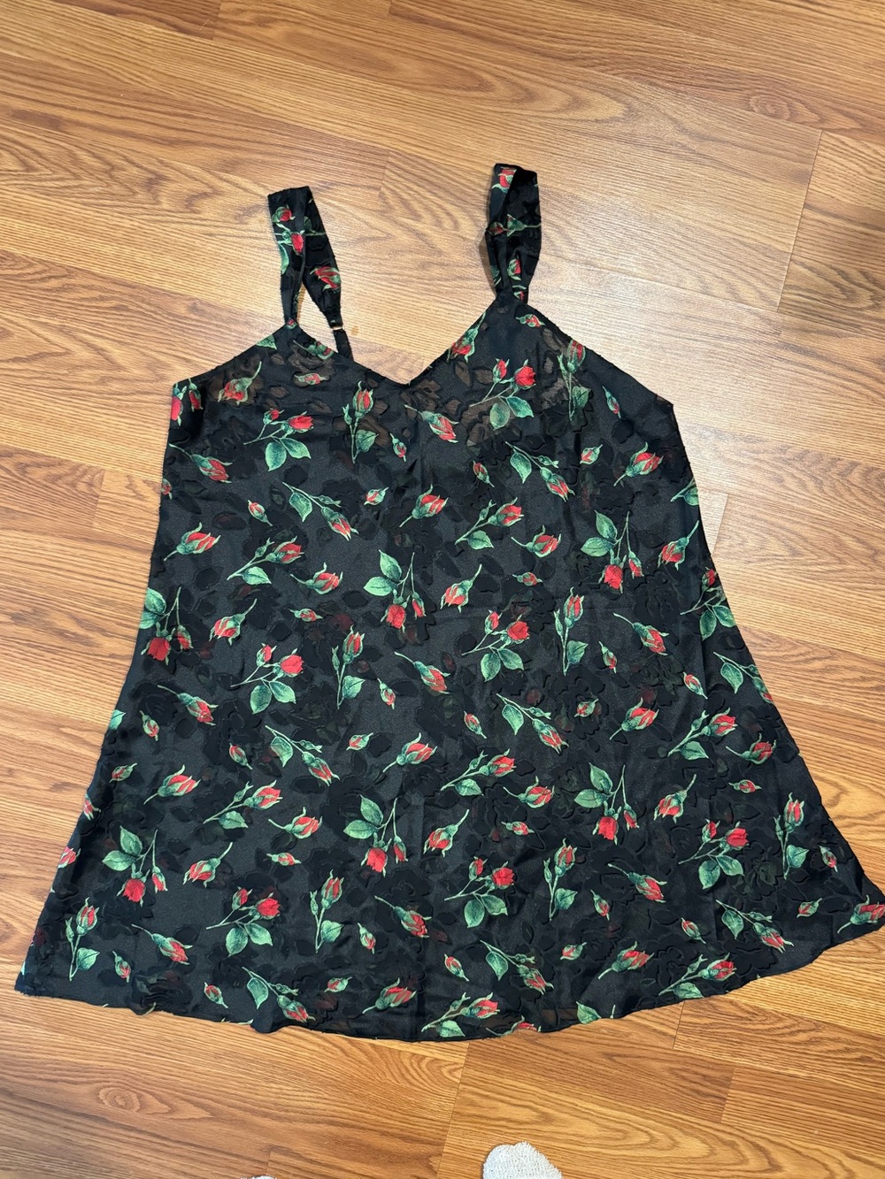 Vintage Lane Bryant Intimates Rose Print Babydoll Chemise Nightgown 22/24